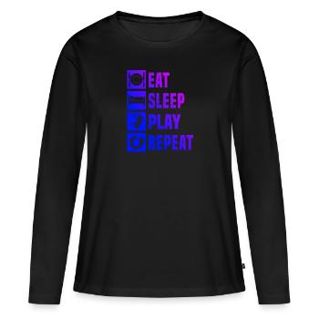 Handball Handball Handball Handball Joueurs De handball Jeux de handball - T-shirt manches longues Premium bio Femme - noir - Devant - Julia (174cm)