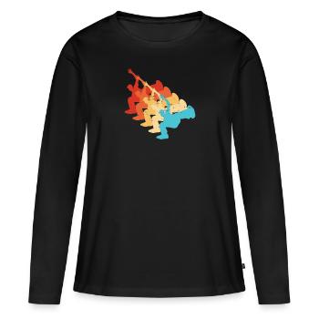 Bboy Breakdance Hommes Hiphop Break Dance - T-shirt manches longues Premium bio Femme - noir - Devant - Julia (174cm)
