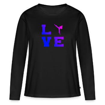 Kickboxing Kickboxer Hommes Kickboxing Kickboxing - T-shirt manches longues Premium bio Femme - noir - Devant - Julia (174cm)