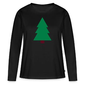 sapin - T-shirt manches longues Premium bio Femme - noir - Devant - Julia (174cm)