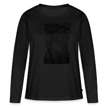 Nuages de fumée feu - T-shirt manches longues Premium bio Femme - noir - Devant - Julia (174cm)