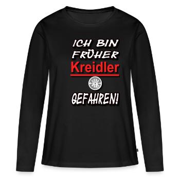 Ich bin früher Kreidler gefahren! - Frauen Premium Bio Langarmshirt - Schwarz - Vorne - Julia (174cm)