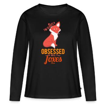 Renard - T-shirt manches longues Premium bio Femme - noir - Devant - Julia (174cm)