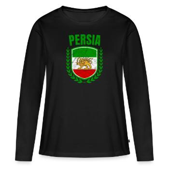 Perse - T-shirt manches longues Premium bio Femme - noir - Devant - Julia (174cm)