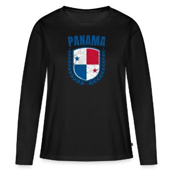 Panama - T-shirt manches longues Premium bio Femme - noir - Devant - Julia (174cm)