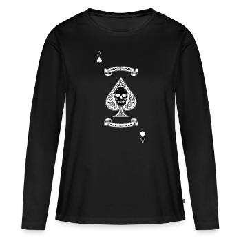 As de pique - T-shirt manches longues Premium bio Femme - noir - Devant - Julia (174cm)