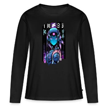 Cyborg Woman Robot futuristique - T-shirt manches longues Premium bio Femme - noir - Devant - Julia (174cm)