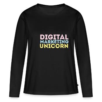 Unicorn Digital Marketing Cadeau LGBTQ - T-shirt manches longues Premium bio Femme - noir - Devant - Julia (174cm)
