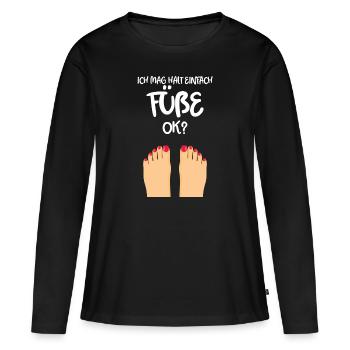Fußpflegerin Pediküre Fußnägel Podologie - Frauen Premium Bio Langarmshirt - Schwarz - Vorne - Julia (174cm)