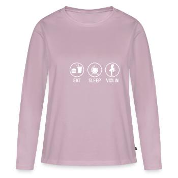 Eat a place to sleep. Conductor Gift - Women's Premium Organic Long Sleeve Shirt - dusky pink - Front - Julia (174cm)