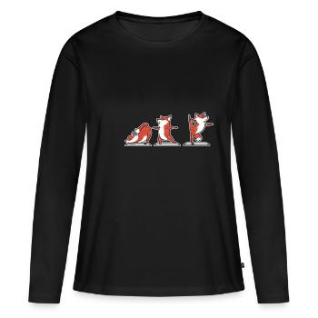 Fox Yoga Professeur de Yoga Poison - T-shirt manches longues Premium bio Femme - noir - Devant - Julia (174cm)
