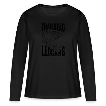 Mountain Bike T-Shirt Trailhead Leogang - Women's Premium Organic Long Sleeve Shirt - black - Front - Julia (174cm)