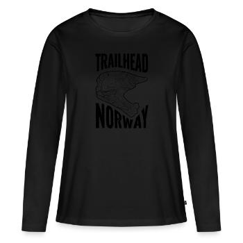 Mountain Bike T-Shirt Trailhead Norway - Women's Premium Organic Long Sleeve Shirt - black - Front - Julia (174cm)
