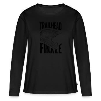 T-shirt VTT Trailhead Finale Ligure - T-shirt manches longues Premium bio Femme - noir - Devant - Julia (174cm)