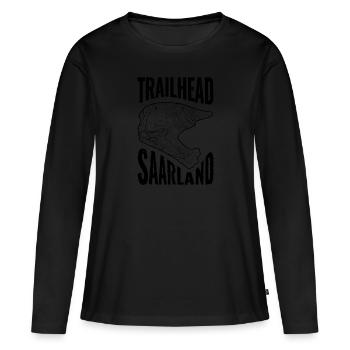 Mountain Bike T-Shirt Trailhead Saarland - Women's Premium Organic Long Sleeve Shirt - black - Front - Julia (174cm)