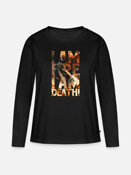 De Hobbit Smaug I Am Fire, I Am Death - Premium økologisk langærmet T-shirt til kvinder - sort