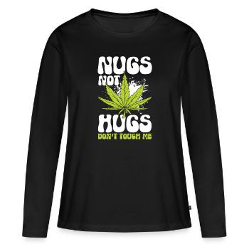 Ne touchez pas à mon problème de provocation - T-shirt manches longues Premium bio Femme - noir - Devant - Julia (174cm)