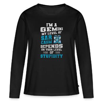 Élément du zodiaque du signe du zodiaque - T-shirt manches longues Premium bio Femme - noir - Devant - Julia (174cm)