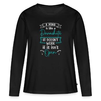 Parachutisme Jump Base Jump - T-shirt manches longues Premium bio Femme - noir - Devant - Julia (174cm)