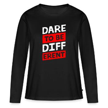 différents, surtout individuels, différents - T-shirt manches longues Premium bio Femme - noir - Devant - Julia (174cm)