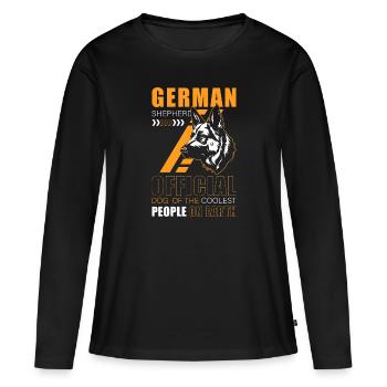 Chien Schutzhund Pedigree Chien d’assistance - T-shirt manches longues Premium bio Femme - noir - Devant - Julia (174cm)