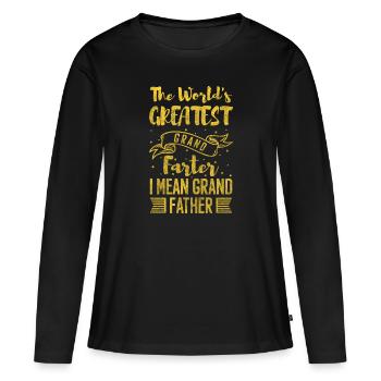 Grands-parents Parents Enceintes - T-shirt manches longues Premium bio Femme - noir - Devant - Julia (174cm)
