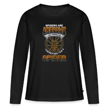 Phobie des animaux de compagnie araignée - T-shirt manches longues Premium bio Femme - noir - Devant - Julia (174cm)