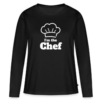 Je suis le chef de l’énigiste - T-shirt manches longues Premium bio Femme - noir - Devant - Julia (174cm)