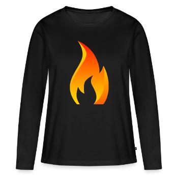 feu - T-shirt manches longues Premium bio Femme - noir - Devant - Julia (174cm)