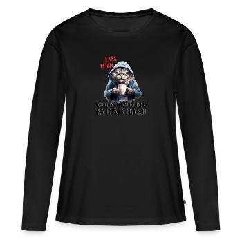 Lass mich... - Frauen Premium Bio Langarmshirt - Schwarz - Vorne - Julia (174cm)