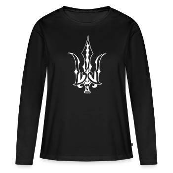 trident - T-shirt manches longues Premium bio Femme - noir - Devant - Julia (174cm)