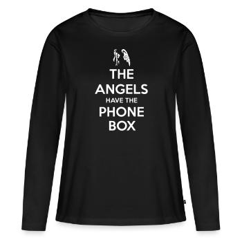 Les anges - T-shirt manches longues Premium bio Femme - noir - Devant - Julia (174cm)