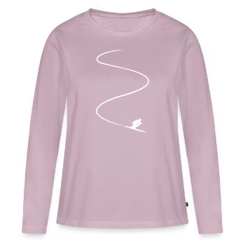 Ski alpin Skiiste Piste minimaliste - T-shirt manches longues Premium bio Femme - rose poudré - Devant - Julia (174cm)