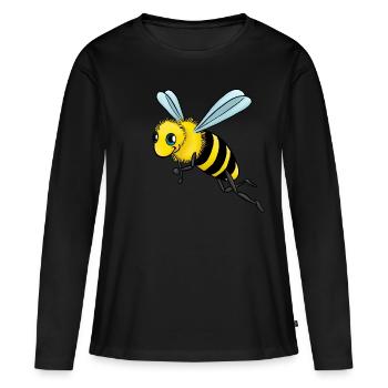 Little bee - Women's Premium Organic Long Sleeve Shirt - black - Front - Julia (174cm)