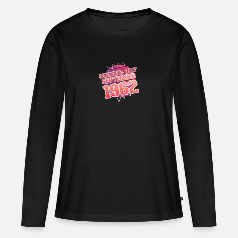 September 1962 - 60. Geburtstag Geschenk. Awesome. - Frauen Premium Bio Langarmshirt - Schwarz