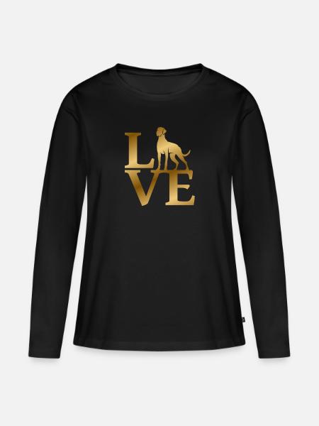 Amour Grand Danois - T-shirt manches longues Premium bio Femme - noir