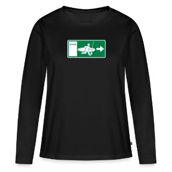 Évasion bureau SUP - T-shirt manches longues Premium bio Femme - noir - Devant - Julia (174cm)