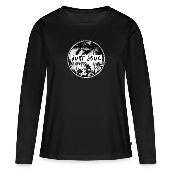 Chemise Surf Soul - T-shirt manches longues Premium bio Femme - noir - Devant - Julia (174cm)