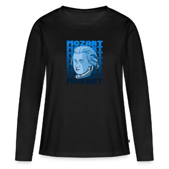 Mozart - Frauen Premium Bio Langarmshirt - Schwarz - Vorne - Julia (174cm)