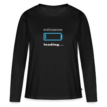 chargement de sérieux... - T-shirt manches longues Premium bio Femme - noir - Devant - Julia (174cm)