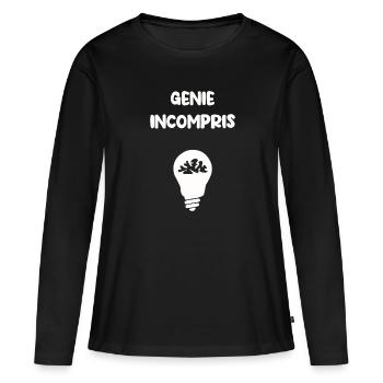 Génie incompris - T-shirt manches longues Premium bio Femme - noir - Devant - Julia (174cm)