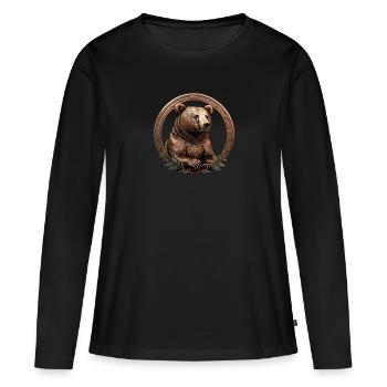 The Bronze Bear - Women's Premium Organic Long Sleeve Shirt - black - Front - Julia (174cm)