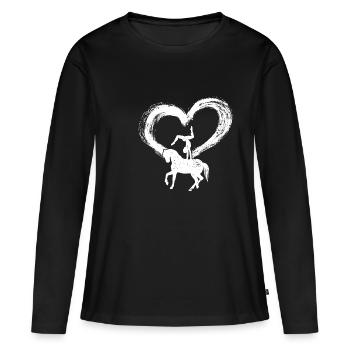 Mädchen Voltigieren Volti - Frauen Premium Bio Langarmshirt - Schwarz - Vorne - Julia (174cm)