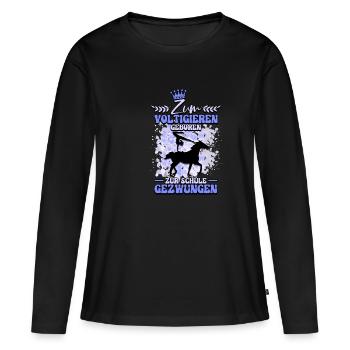 Zum Voltigieren Geboren Volti - Frauen Premium Bio Langarmshirt - Schwarz - Vorne - Julia (174cm)