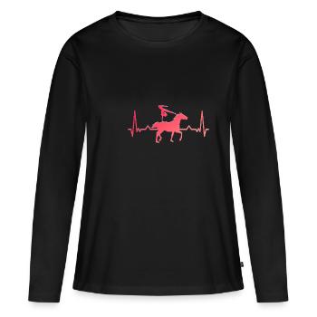 Mädchen Voltigieren Volti - Frauen Premium Bio Langarmshirt - Schwarz - Vorne - Julia (174cm)