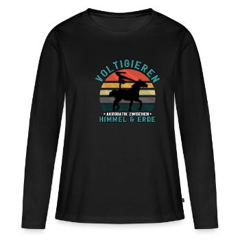Mädchen Voltigieren Volti - Frauen Premium Bio Langarmshirt - Schwarz - Vorne - Julia (174cm)