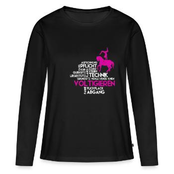 Mädchen Voltigieren Volti - Frauen Premium Bio Langarmshirt - Schwarz - Vorne - Julia (174cm)