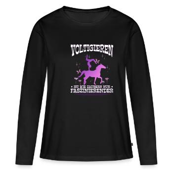 Mädchen Voltigieren Volti - Frauen Premium Bio Langarmshirt - Schwarz - Vorne - Julia (174cm)
