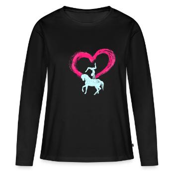 Filles Vaulting Volti - T-shirt manches longues Premium bio Femme - noir - Devant - Julia (174cm)