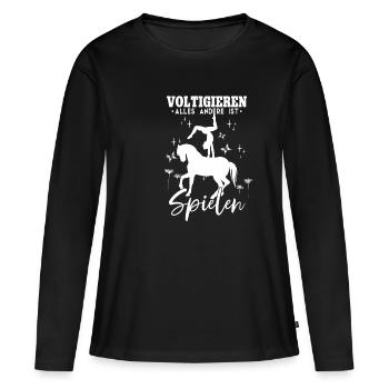 Mädchen Voltigieren Volti - Frauen Premium Bio Langarmshirt - Schwarz - Vorne - Julia (174cm)
